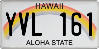 HI license plate YVL161