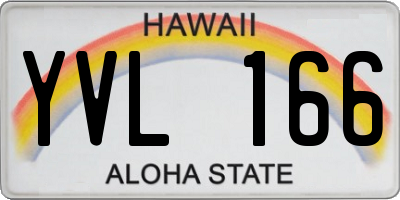 HI license plate YVL166