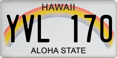 HI license plate YVL170