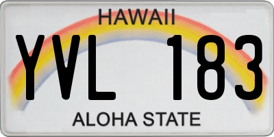 HI license plate YVL183