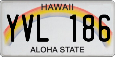 HI license plate YVL186