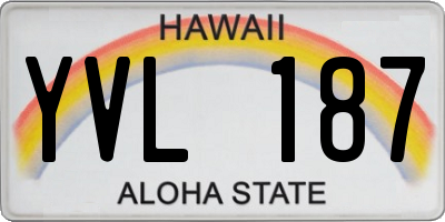 HI license plate YVL187