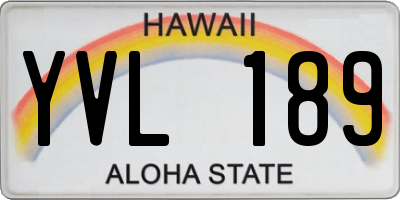 HI license plate YVL189