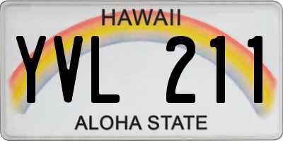 HI license plate YVL211