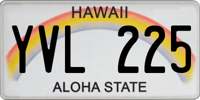 HI license plate YVL225