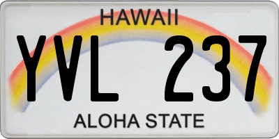 HI license plate YVL237