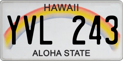HI license plate YVL243