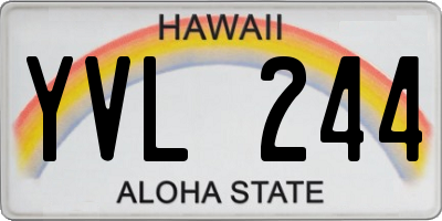 HI license plate YVL244