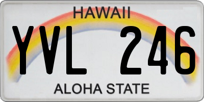 HI license plate YVL246