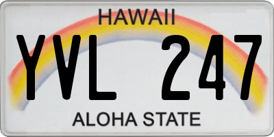 HI license plate YVL247