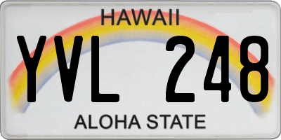 HI license plate YVL248
