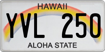 HI license plate YVL250