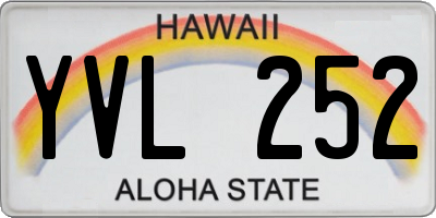 HI license plate YVL252
