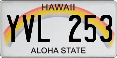 HI license plate YVL253