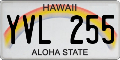 HI license plate YVL255