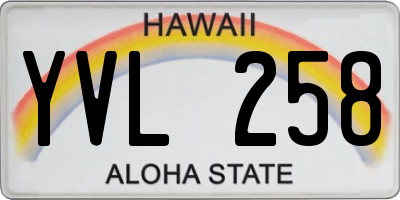 HI license plate YVL258