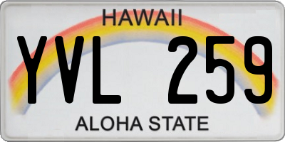 HI license plate YVL259