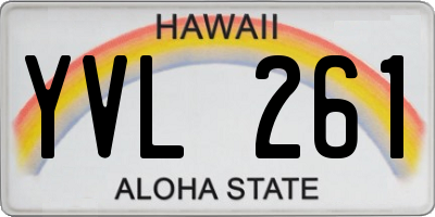 HI license plate YVL261