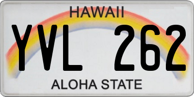 HI license plate YVL262
