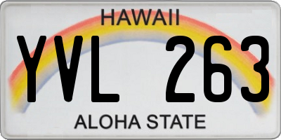 HI license plate YVL263