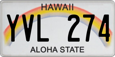 HI license plate YVL274