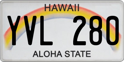 HI license plate YVL280