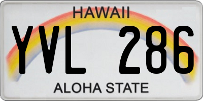 HI license plate YVL286