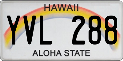 HI license plate YVL288