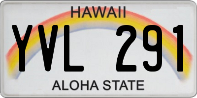 HI license plate YVL291