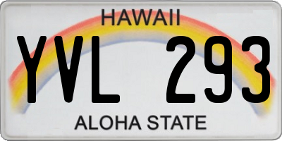 HI license plate YVL293