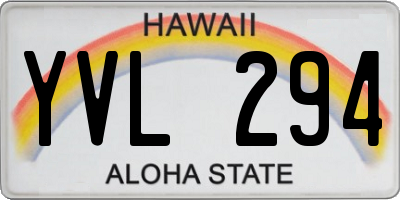 HI license plate YVL294