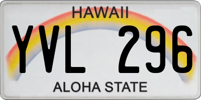 HI license plate YVL296