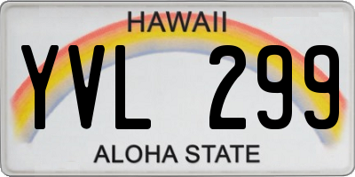 HI license plate YVL299