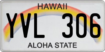 HI license plate YVL306