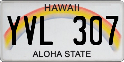 HI license plate YVL307