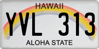 HI license plate YVL313