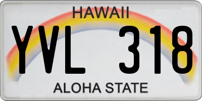 HI license plate YVL318