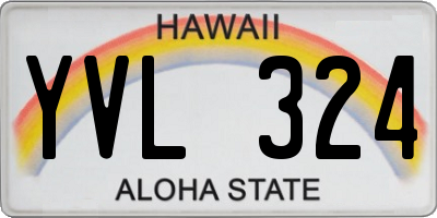 HI license plate YVL324