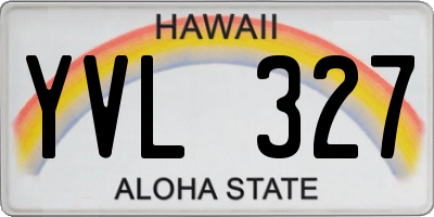 HI license plate YVL327