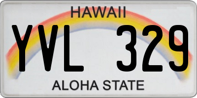 HI license plate YVL329