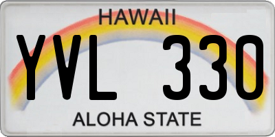 HI license plate YVL330