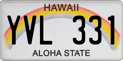 HI license plate YVL331