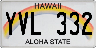 HI license plate YVL332