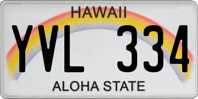 HI license plate YVL334