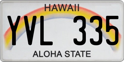 HI license plate YVL335