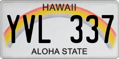 HI license plate YVL337