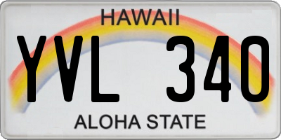 HI license plate YVL340