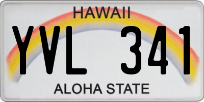 HI license plate YVL341