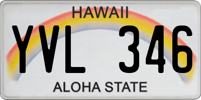 HI license plate YVL346