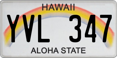 HI license plate YVL347